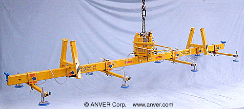 ANVER Eight Pad Self-Powered Mechanical Vacuum Lifter for Lifting & Handling Large Steel Plate  25 ft x 10 ft (7.6 m x 3.1 m) up to 1000 lb (454 kg)